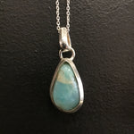 Double Star Larimar & Sterling Silver Pendant Necklace