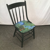 Vintage Signed Landscape-Painted Spindleback Art Chair