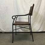 Modern Wrought Iron & Rattan Accent Chair