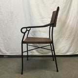 Modern Wrought Iron & Rattan Accent Chair