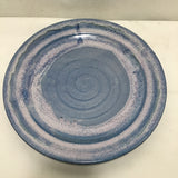 Modern Signed Blue Ceramic Platter