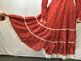 Vintage 1970's Gunne Sax Red Ditsy Floral Prairie Dress