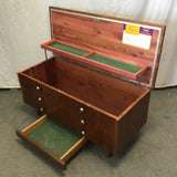 Vintage MCM Lane Cherry Veneer 1-Drawer Cedar Chest