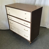 Vintage MCM Danska Faux-Walnut Formica 4-Drawer Chest of Drawers