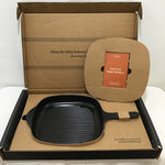 New In Box! Caraway Charcoal Grey Enameled Cast Iron 10.5" Square Grill Pan