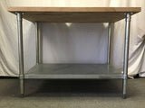 Contemporary Industrial Boos Block Galvanized Steel & Solid Maple Bakers Table