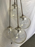 Modern West Elm 4-Bulb Metal & Glass Globe Hardwired Hanging Lamp