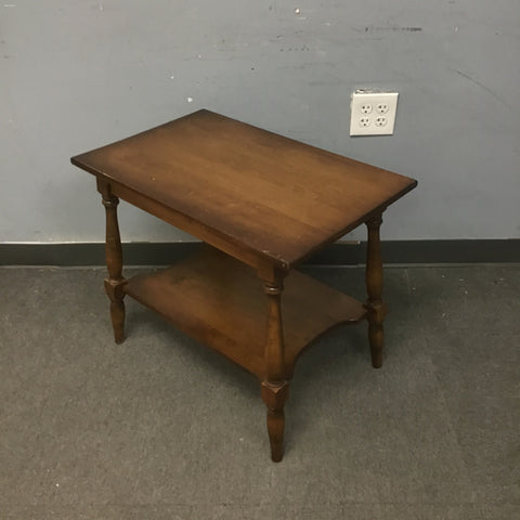 Vintage Solid Maple 2-Tier End Table