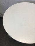 Vintage Chromcraft Round White Faux-Oak-Formica Dining Table