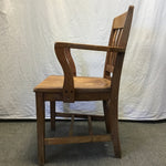 Vintage Solid Oak Slat-Back Banker's Office Chair