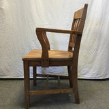 Vintage Solid Oak Slat-Back Banker's Office Chair
