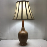 Vintage MCM Brown Ceramic Table Lamp