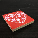 Susan Sitaraman Single Hand Painted Heart On Red Tile Magnet