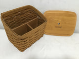 2004 Longaberger Woven Solid Maple Lidded Basket
