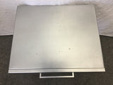 Single Modern CB2 Grey Sheet Steel 2-Tier Night Stand