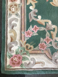 Modern Green & White Floral 5 x 7.5 Area Rug