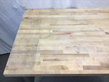 Contemporary Industrial Boos Block Galvanized Steel & Solid Maple Bakers Table