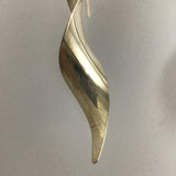 Vintage Modernist Gerhard Herbst Sterling Spiral Ribbon Earrings