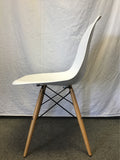 Contemporary Danish Modern White Resin Bucket Accent Chair