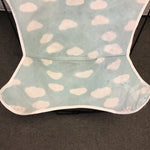 MCM Black Metal & Blue/White Canvas Folding Butterfly Chair