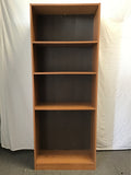 Modern Faux-Oak Laminate 4-Tier Shelf