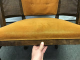 Vintage MCM Orange Upholstered Basket Accent Chair