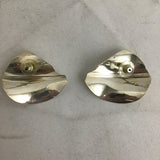 Vintage Modernist Gerhard Herbst Sterling Pinched Ribbon Earrings