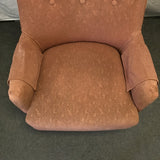 Vintage Salmon Pink Upholstered Swivel Rocking Chair