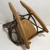 Miniature Doll-Sized Rustic Oak & Hickory Bentwood Adirondack Rocking Chair