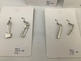 Rustic Petal Silver Metal Mixed Tools Earrings