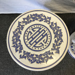 Pair of Modern White & Blue Ceramic Elephant Garden Stools