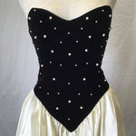 Vintage 1980's Zum Zum Black & White Satin Mini Dress