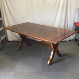 Modern Farmhouse Cherry Veneer Trestle Dining Table