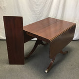 Vintage Mahogany Veneer Drop-Leaf Expanding Dining Table