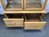 Vintage Craftsman Ashley Solid Tropical Wood Glass-Front China Cabinet