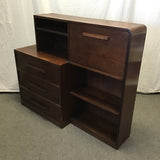 Vintage MC Walnut Veneer Secretary Desk