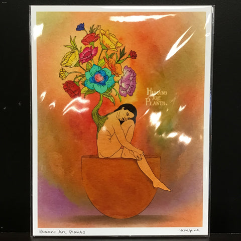 Yen Ospina "Humans Are Plants" 8.5x11 Signed Art Print