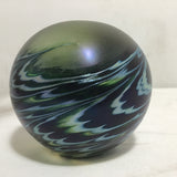 2004 Lundberg Studio Blue Pulled Feather Paperweight