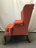 Vintage Woodmark Orange Upholstered Wingback Armchair