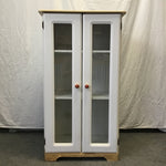 White Laminate Glass-Front Cabinet