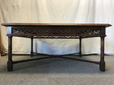 Vintage Chippendale Thomasville Mahogany Veneer Cross-Banded Coffee Table