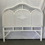 Vintage White Wicker Full Headboard