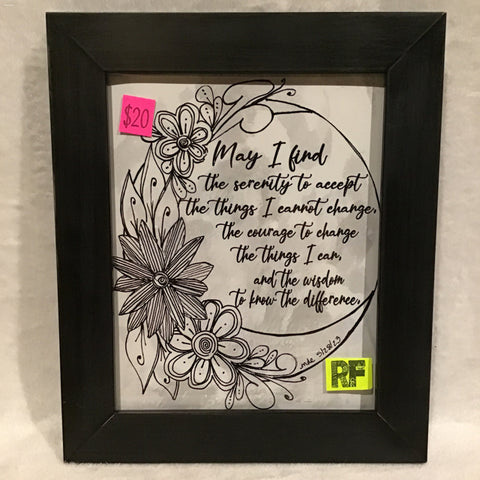 Eltimar Design Framed Secular Serenity Prayer Zentangle Inspired Artwork Print