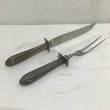 Vintage Sterling Silver & Stainless Steel Carving Knife & Fork