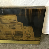 Vintage Signed Original Abstract Painting On Metal