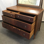 Vintage Cherry Veneer 4-Drawer Dresser& Mirror