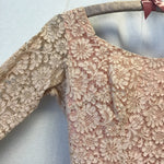 Vintage Pink Floral Lace Midi Dress