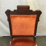 Vintage Eastlake Orange Velvet Accent Chair