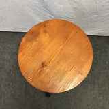 Modern Industrial Pine & Black Metal Adjustable-Height Stool