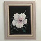Vintage Signed Original Pink Flower Painting